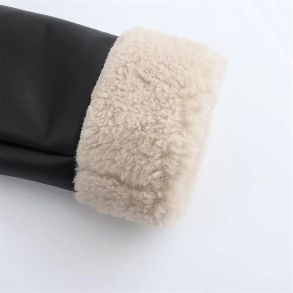 Jesienna Nowość Damska Kurtka z Kołnierzem Efekt Skóry Dwustronna Luźna Uniwersalna Kurtka Płaszcz ze Skóry PU