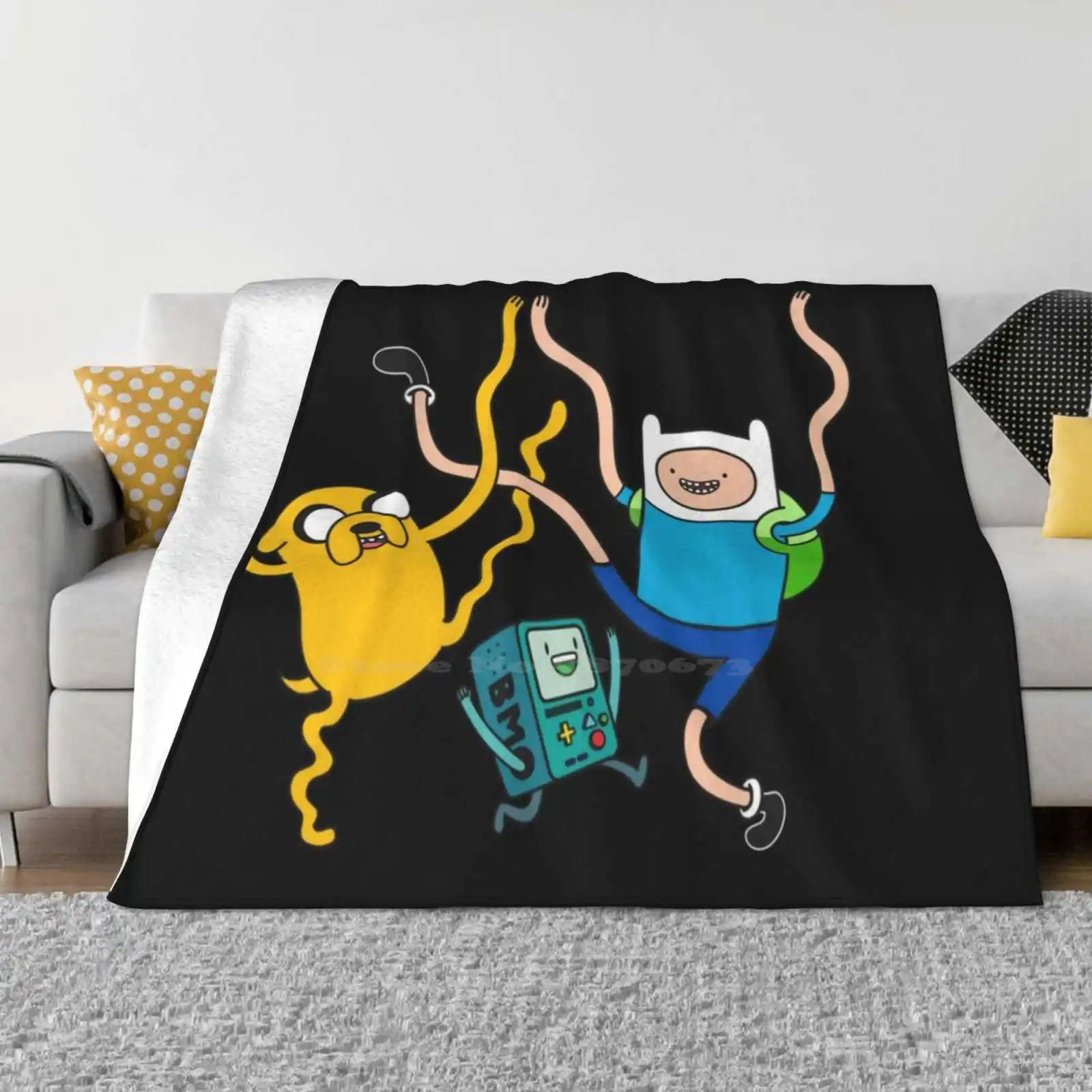 فين جيك Bmo بطانية دافئة ناعمة للحفلات أريكة/سرير/سفر هدايا حب مغامرة وقت Bmo لعبة الحياة لطيف وقت المغامرة الكرتون