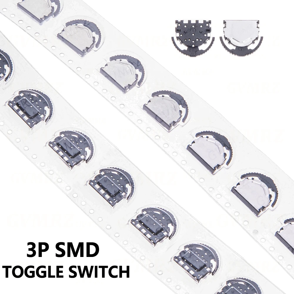 10PCS 3P SMD 3-Pin Tripod Thumbwheel Toggle Switch for Phone MP3 MP4 3P Big Head
