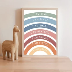 Bohemian Style Rainbow Encourages Canvas Prints Inspirational Wall Art Posters for Modern Living Room Bedroom & Classroom Decor