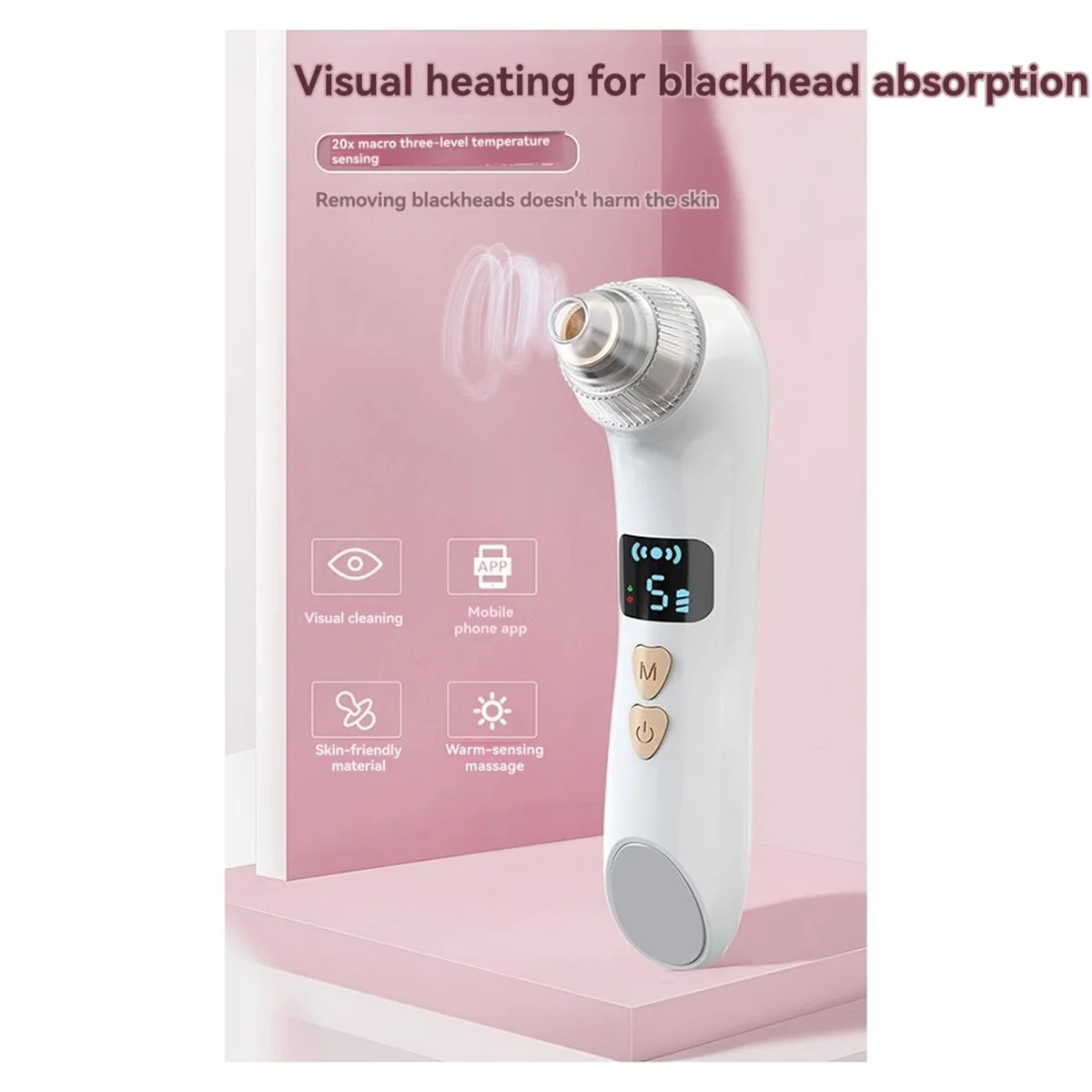 

AB51 Visual Blackhead Remover Deep Clean Machine Blackheads and Acne Remover Heated Face Electric Blackhead Sucker