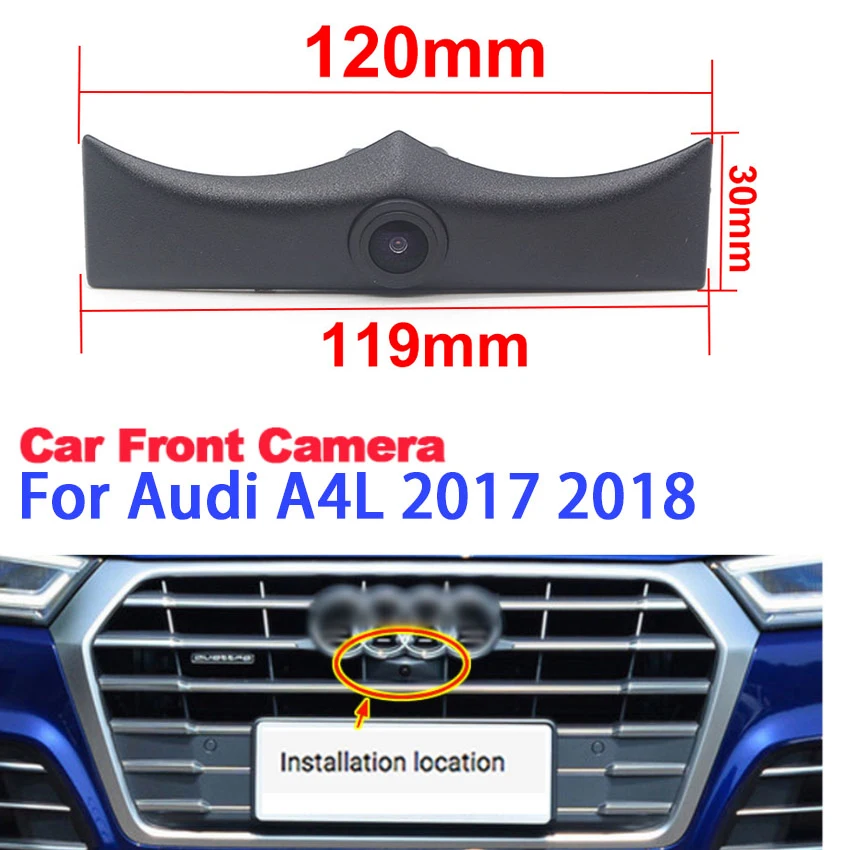 Telecamera frontale per auto per Audi A4 A4L B8 B9 2017 2018 non adatto B5 B6 B7 Car Special Front HD camera CCD HD impermeabile di alta qualità