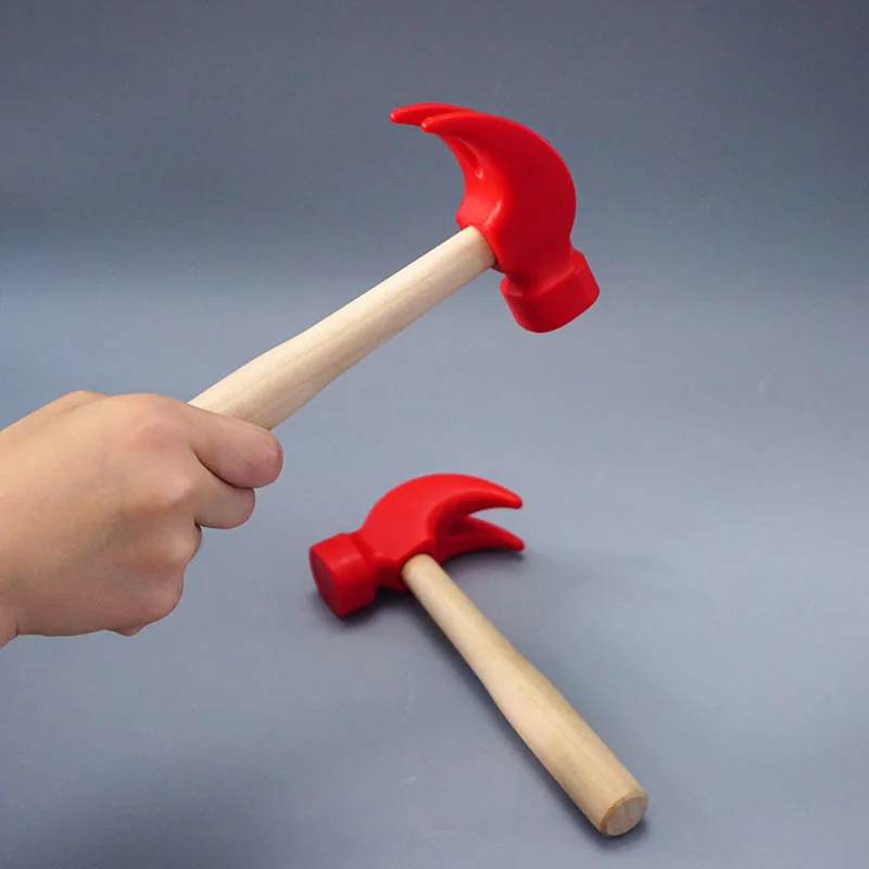 Imagem -05 - Simulação Infantil Mini Martelo com Cabo de Madeira Brinquedo Plástico pp Sólido Super Forte Martelo Repair Tool