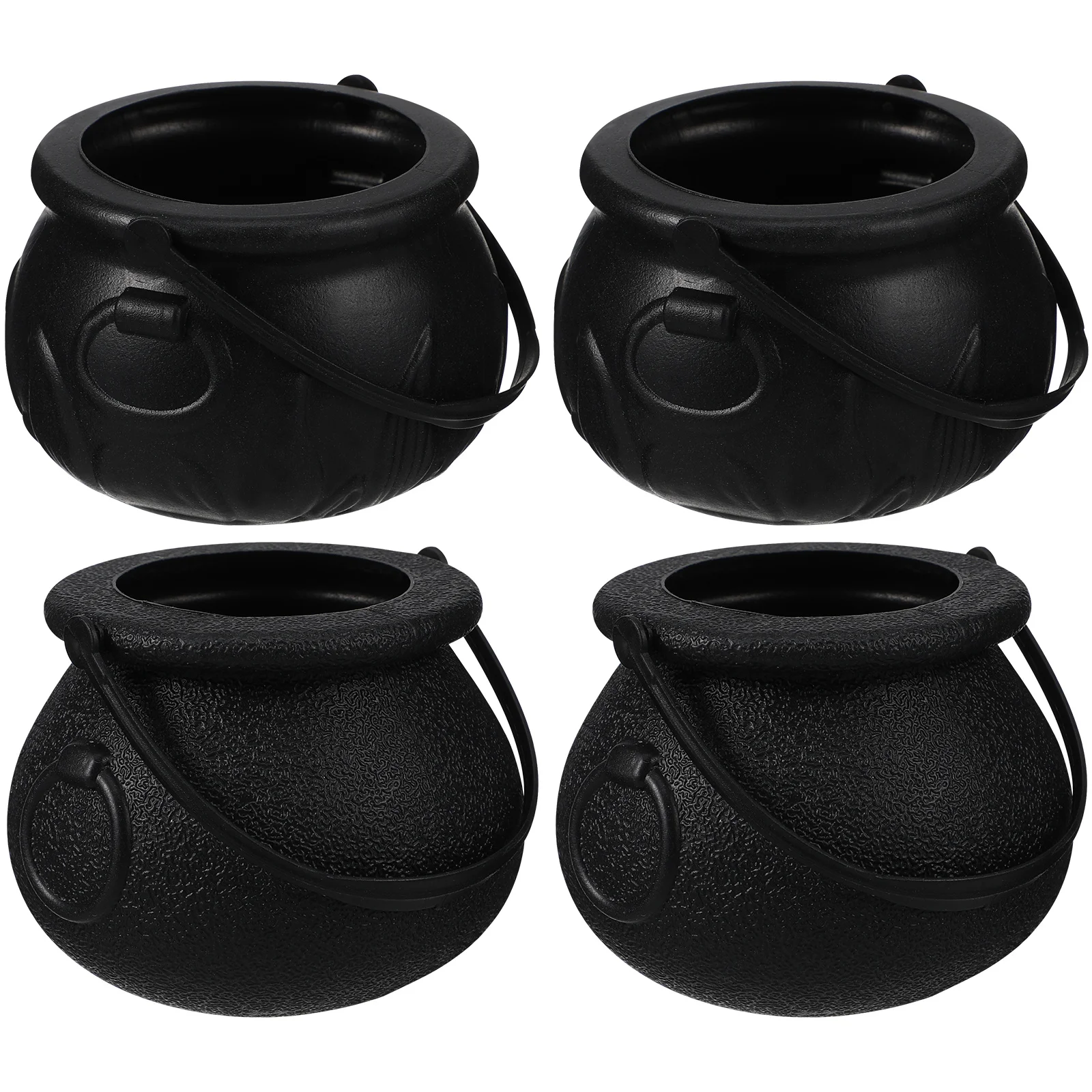 Plastikowe wiaderka na słodycze na Halloween dla dzieci 10-12 szt. Czarownica Czarny Garnek Ręczny pojemnik na upominki Dynia Kociołek Wiadro Ogniste