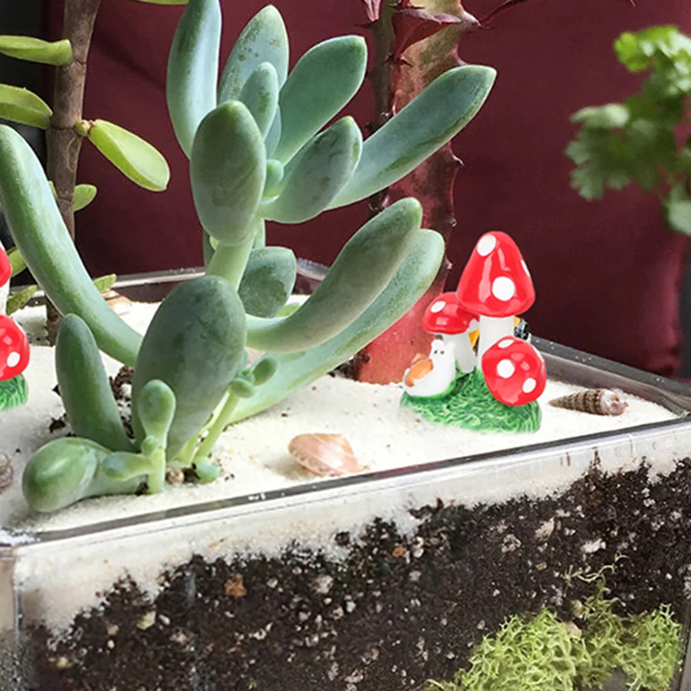 

12Pcs Miniature Mushroom Resin Crafts Exquisite Design for Bonsai Micro Landscape Decor Mini Mushroom Bonsai Resin Craft