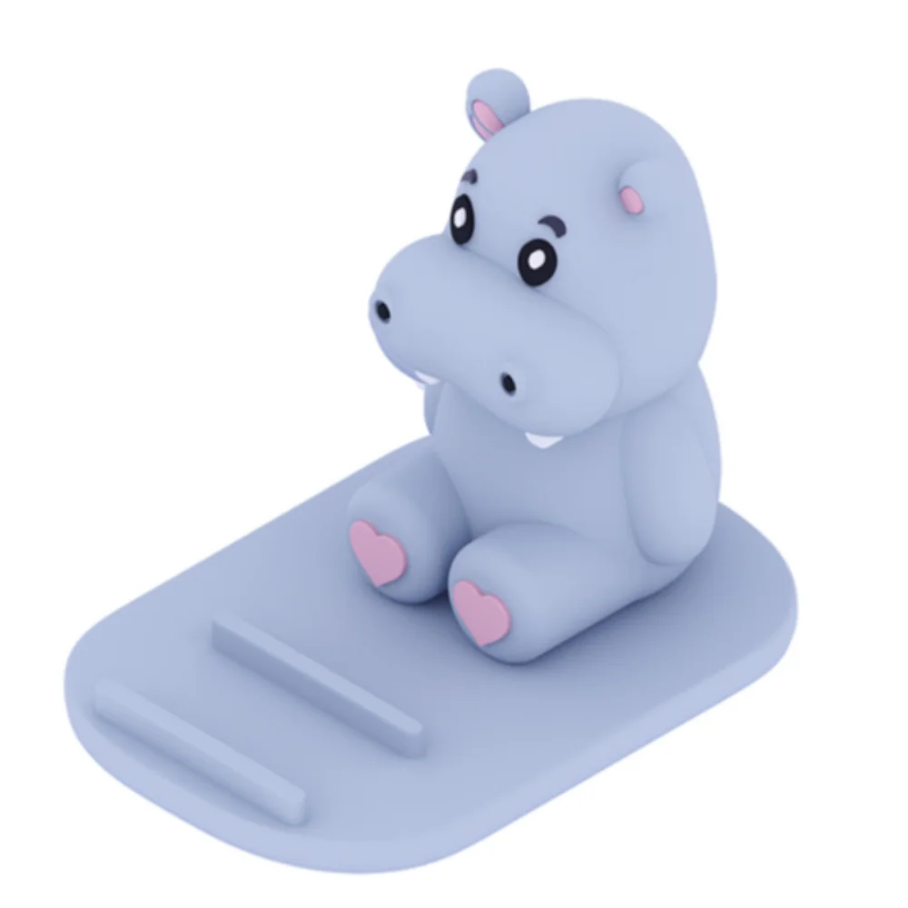 Hippo Mobile Phone Tablet Stand PVC Doll Desk Decor Creative Phone Holder Portable Cartoon Cell Phone Bracket Small Gifts