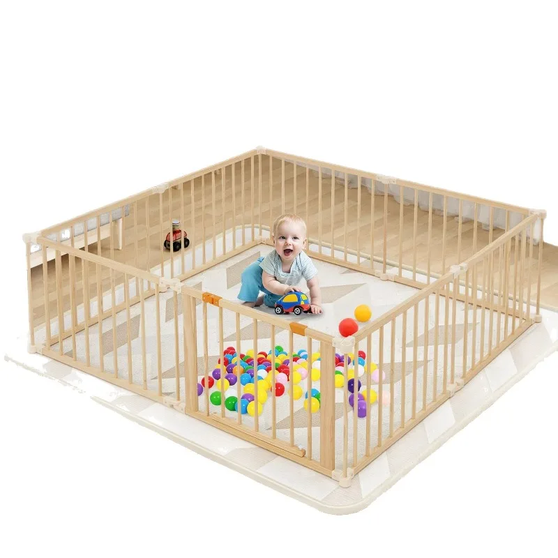 

Wooden baby fence Home children's crawling fence Baby toddler safety Ground play fence