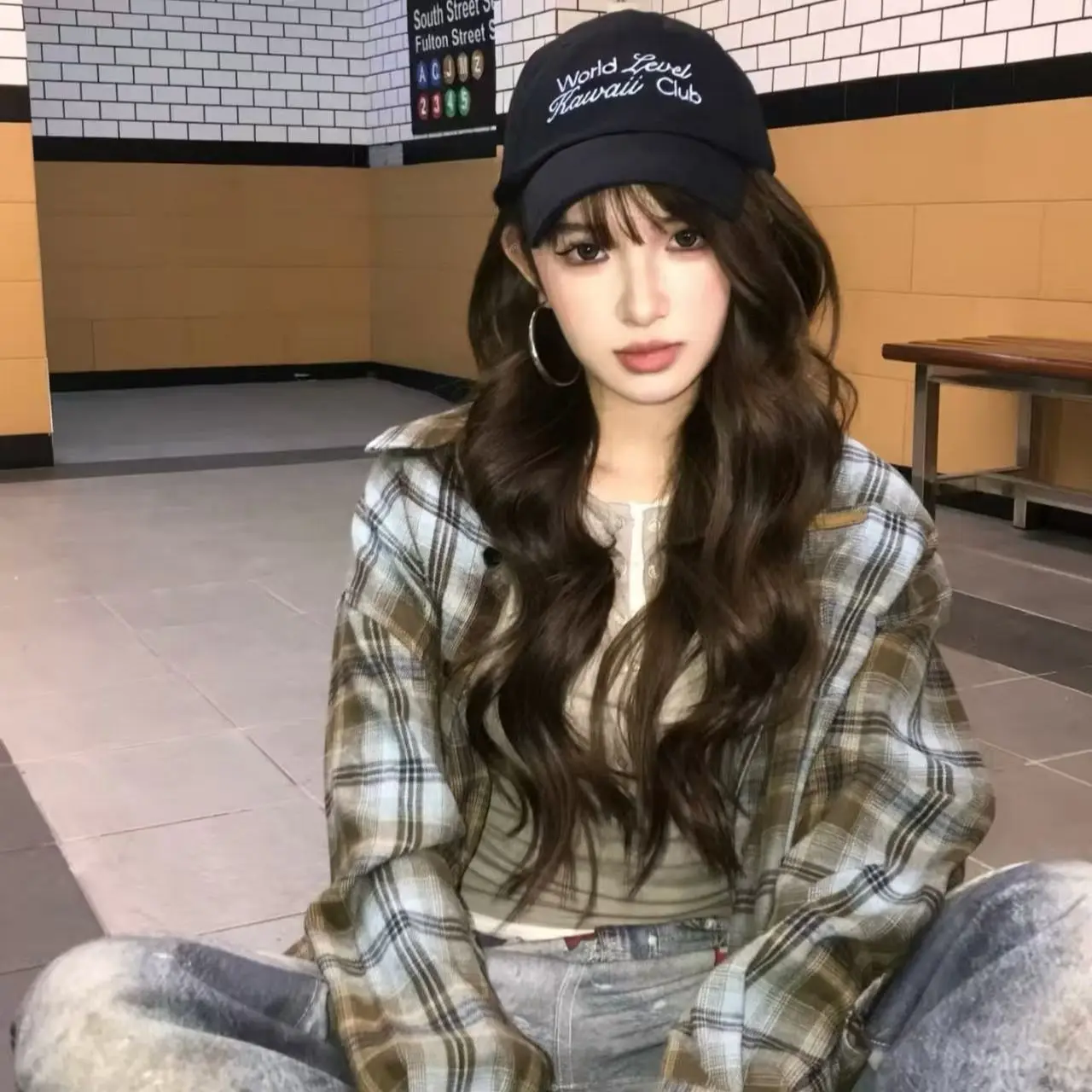 American Retro Design French Chic Sunscreen Cardigan Plaid Long-sleeved Shirt Women's Spring and Autumn Loose Shirt Jacket