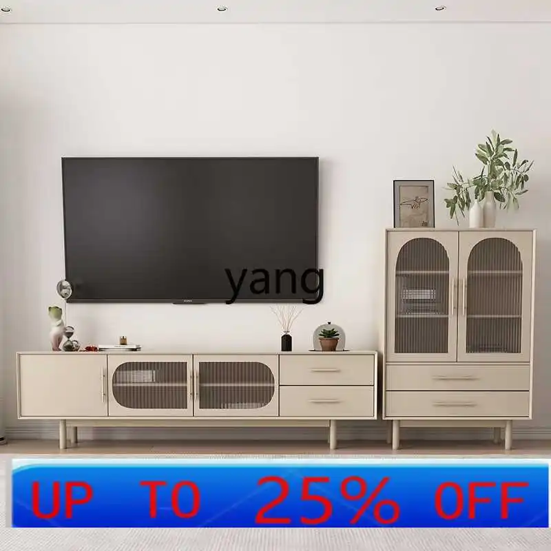 CX  rural living room light luxury TV cabinet modern simple Nordic solid wood furniture floor cabinet