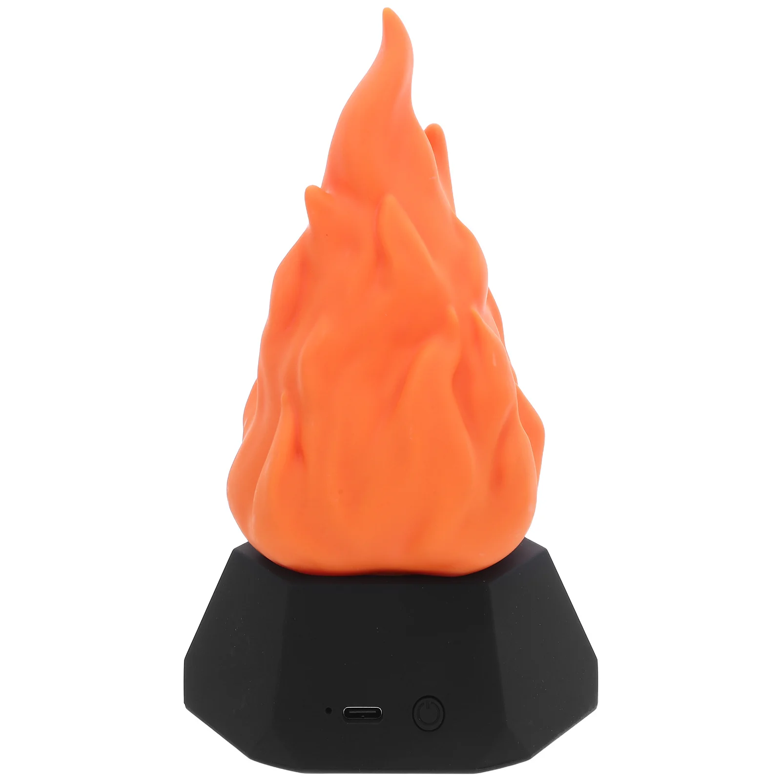 Fake Fire Night Light USB Rechargeable Flickering Flame Lamp 3 Adjustable Modes Realistic Flame Effect for Halloween Camping