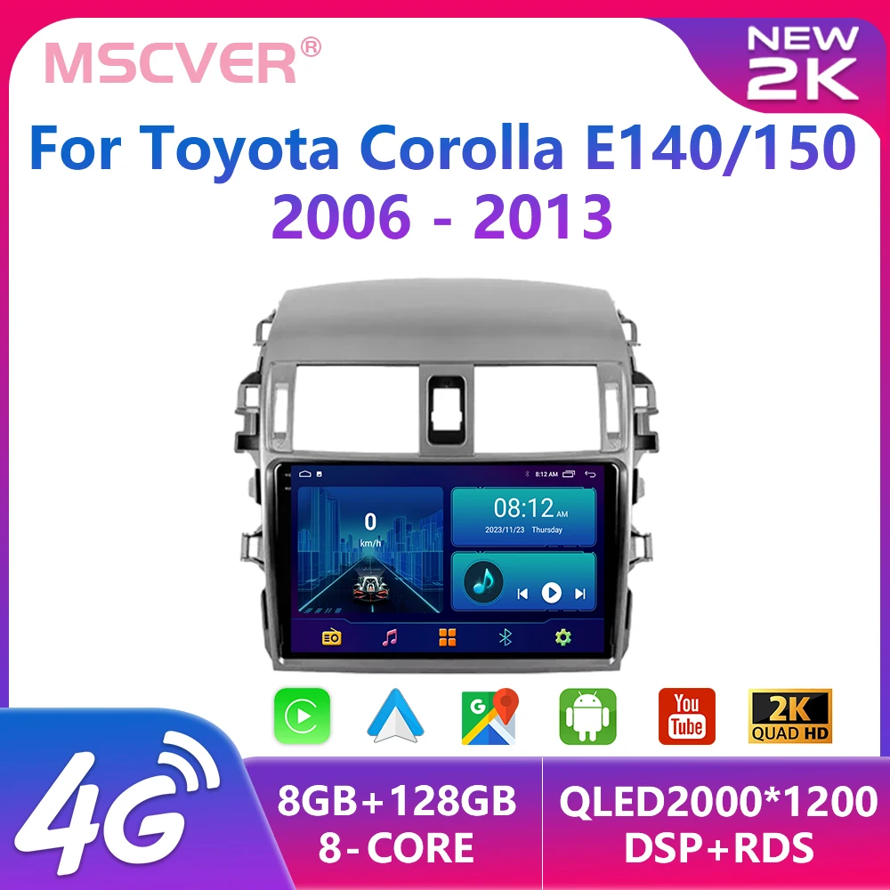 

9" Car Radio For Toyota Corolla 2006 2007 2008 2009 2010 2012 2013 2din Android12 Carplay Multimidia Video Player Navi Head Unit