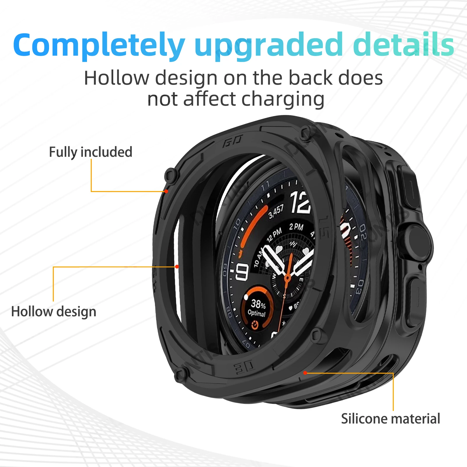 Schutzhülle für Samsung Galaxy Ultra 2 47 mm, stoßfest, weiches Silikon, bruchsicher, Zubehör für Smartwatch-Gehäuse – Detail 6