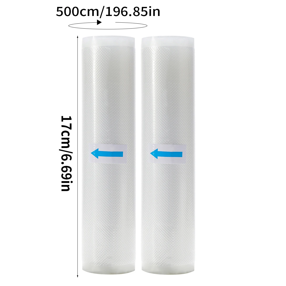 2 قطعة 5 متر كيس طعام مختوم بالفراغ، خالي من البيسفينول أ، حقيبة حفظ مفرغة بنمط ماسي مقذوف من سبع طبقات