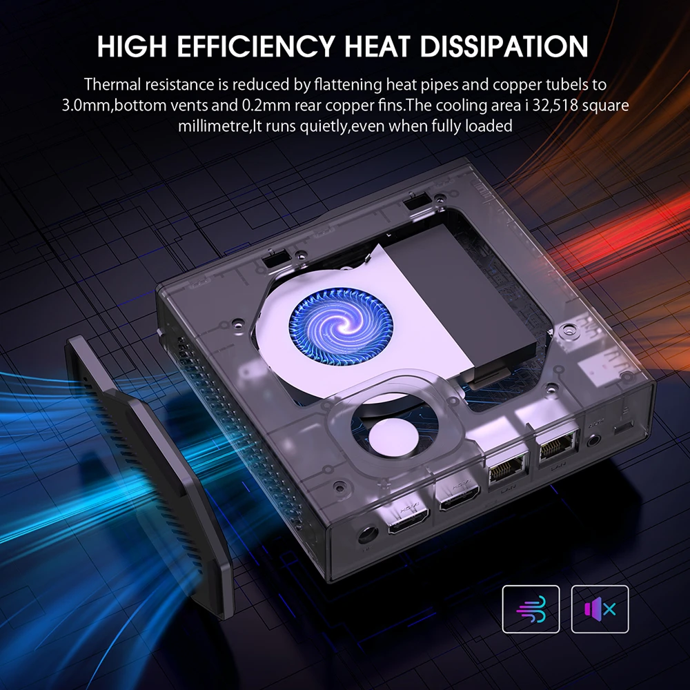 KAMRUI Mini PC S1 12th Alder Lake N97 Win 11 16GB DDR4 512GB M.2 SSD WIFI5 4K Display LCD Screen Mini Office Desktop Computer