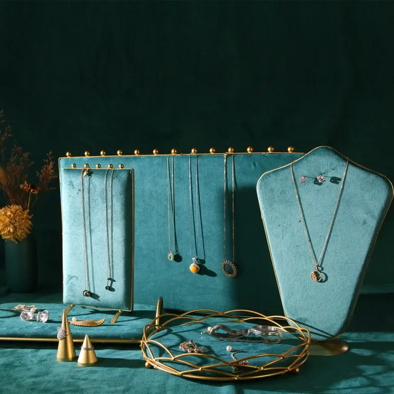 Metal Jewelry Stand Luxury Ring Earring Storage Holder Exhibitor Counter Necklace Bracelet Display Shelf Packaging Organizer