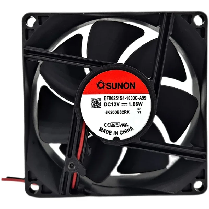 

EF80251S1-1000C-A99 12V 3200rpm 41cfm 8cm 80mm 8025 new built quasi cooling fan 80*80*25mm