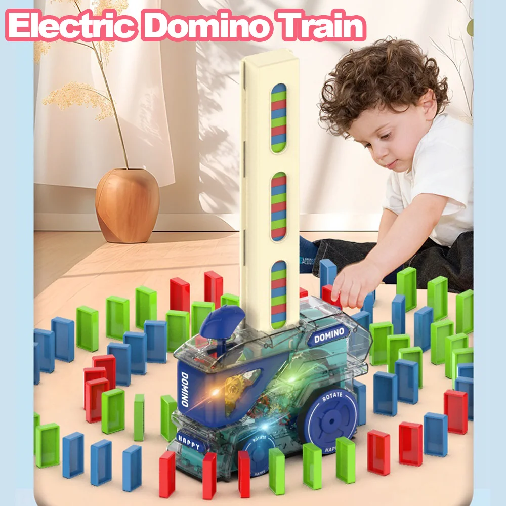 Electric Domino Train Car Kids Automatic Laying Dominoes Set Brick Blocks Kits Toys Educational Toys Children Diy Toy Boys Gift