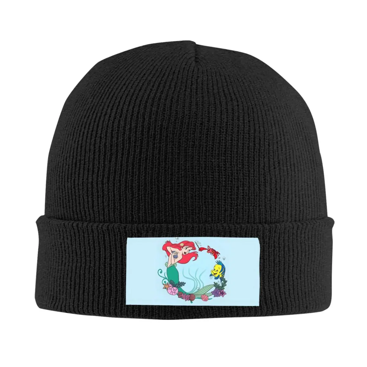 

Custom The Little Mermaid Bonnet Hats Street Knitted Hat For Men Women Winter Warm Princess Ariel Skullies Beanies Caps