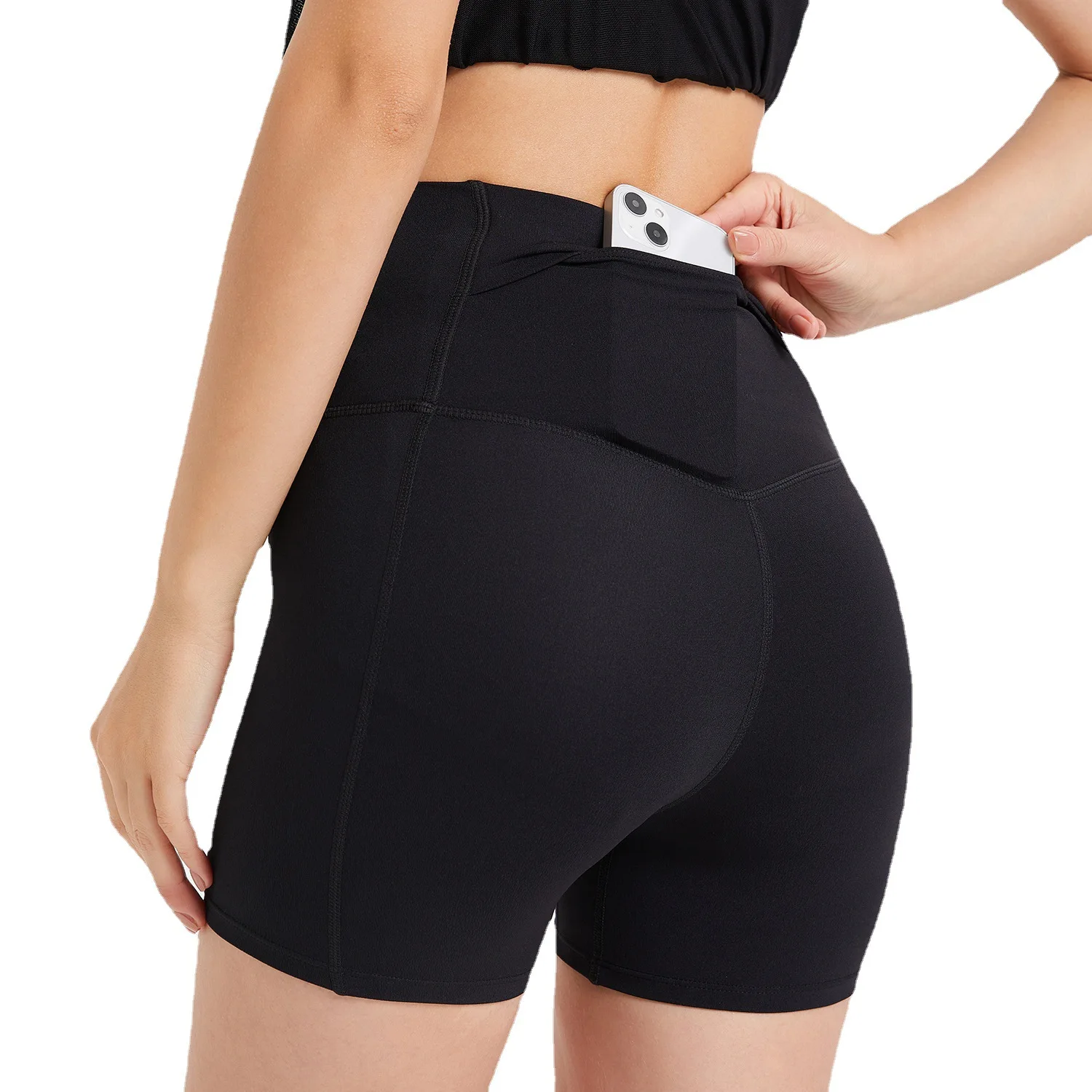 Women's High-Waisted Booty-Lifting Yoga Shorts with Hidden Back Pocket, Cloud-Like Comfort for Running, Fitness & Outdoor Wear