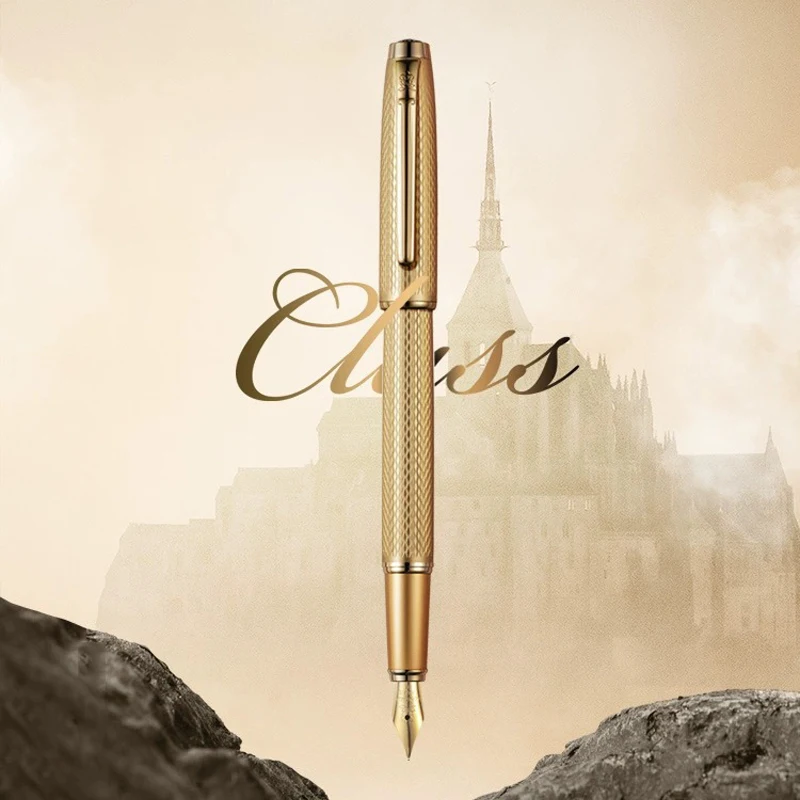 

Montagut Classic, многоцветная перьевая ручка с золотой отделкой, иридиевая, 0,5 мм, элегантная канцелярская ручка для письма, подарочная ручка с подарочной коробкой