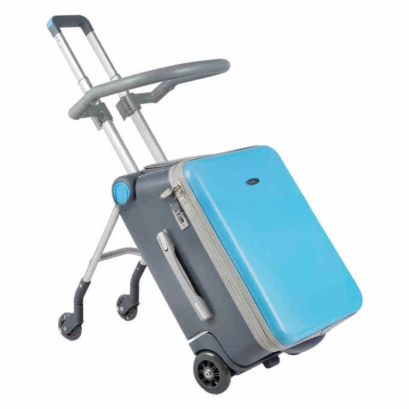 

Can sit and ride children's trolley bags lazy slip walker children's travel can boarding suitcase