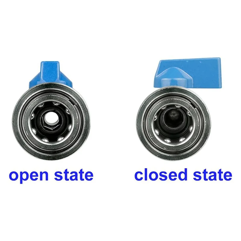 ETRT 1-teiliges Hochdruckreiniger-Kugelhahn-Set, 3/8 NPT Schnellkupplung, 4500 PSI, silberfarbenes und blaues Metall für Hochdruckreiniger-Schlauch