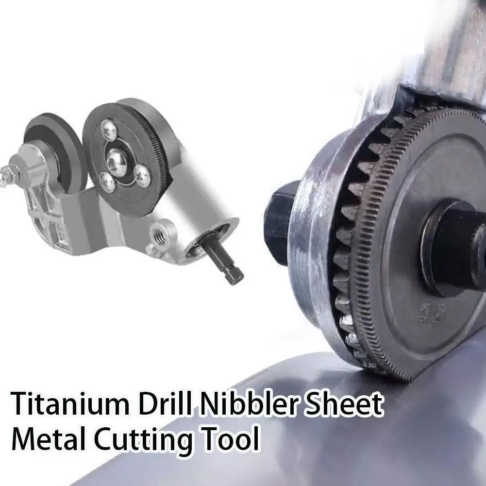 

3PCS Steel Plate Cutter Electric Drill to Metal Shearer Converter Attachment for Iron Copper Aluminum with Titanium Gears