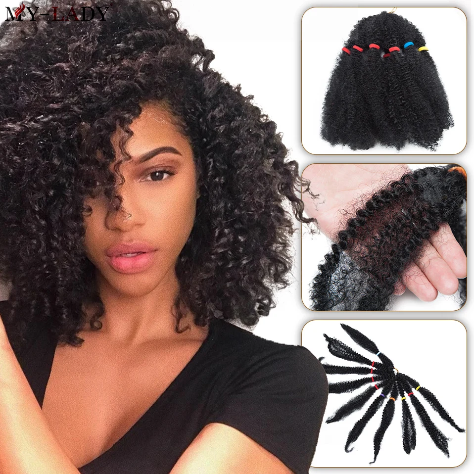 My-Lady 11inch Kinky Bulk Hair Marley Braids Synthetic Twists Afro Hair Extensions Black Braids African American Style