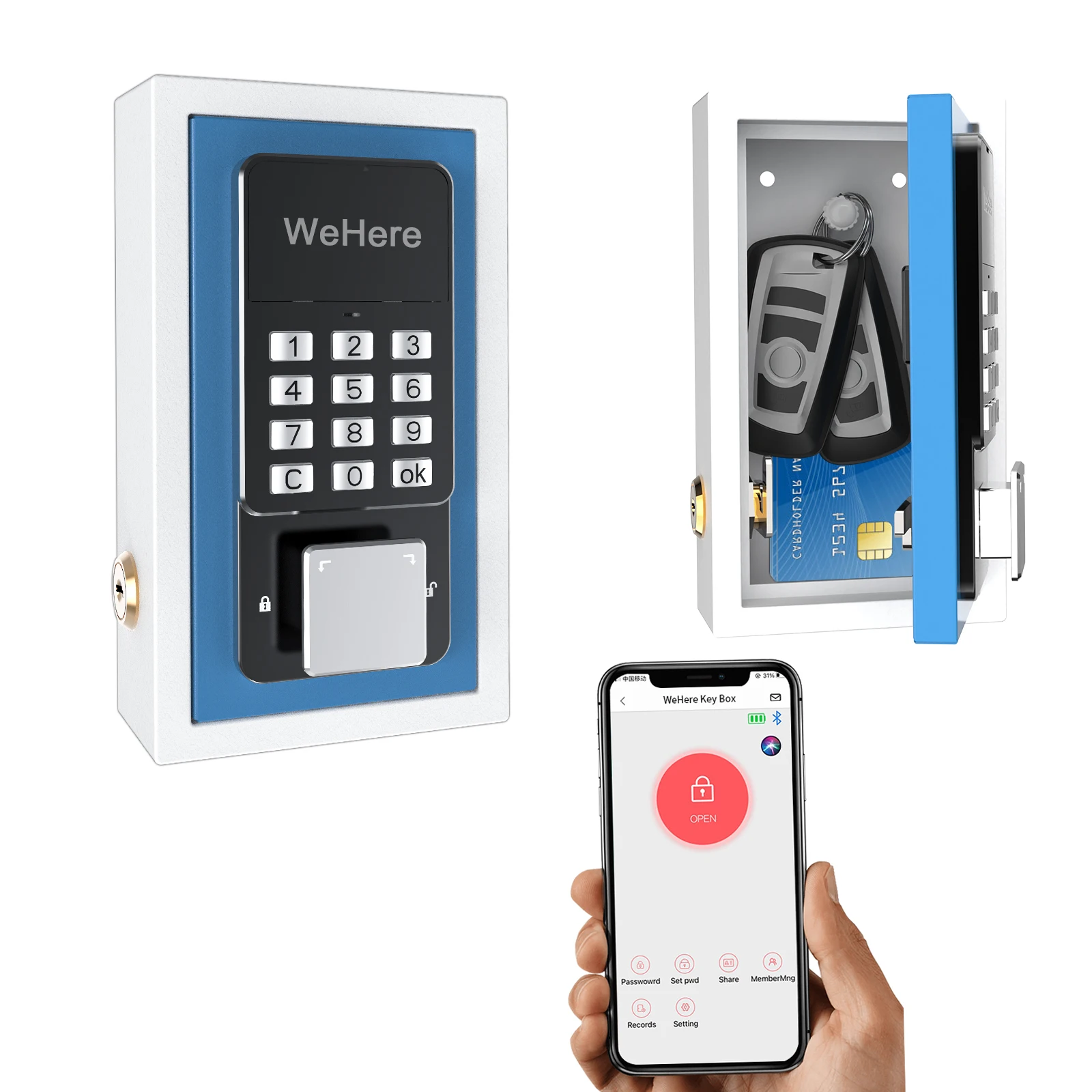 Wehere APP Remote Control Smart Password Number Key Safe Box Storage