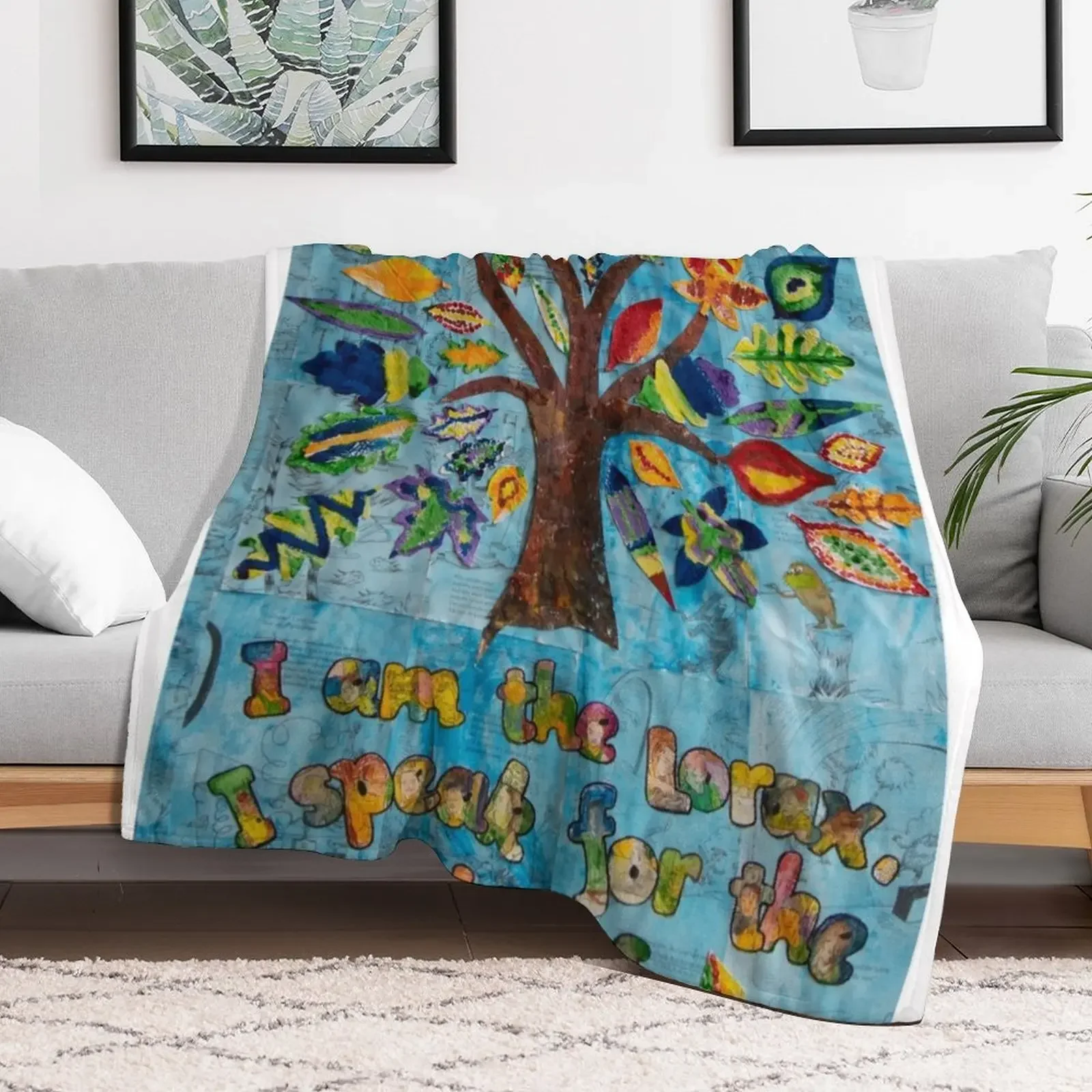 HHPS Art Show, Class 1T, Recycled Paper and Paint: We Speak for the Trees…. Throw Blanket For Baby Beach Bed linens Blankets