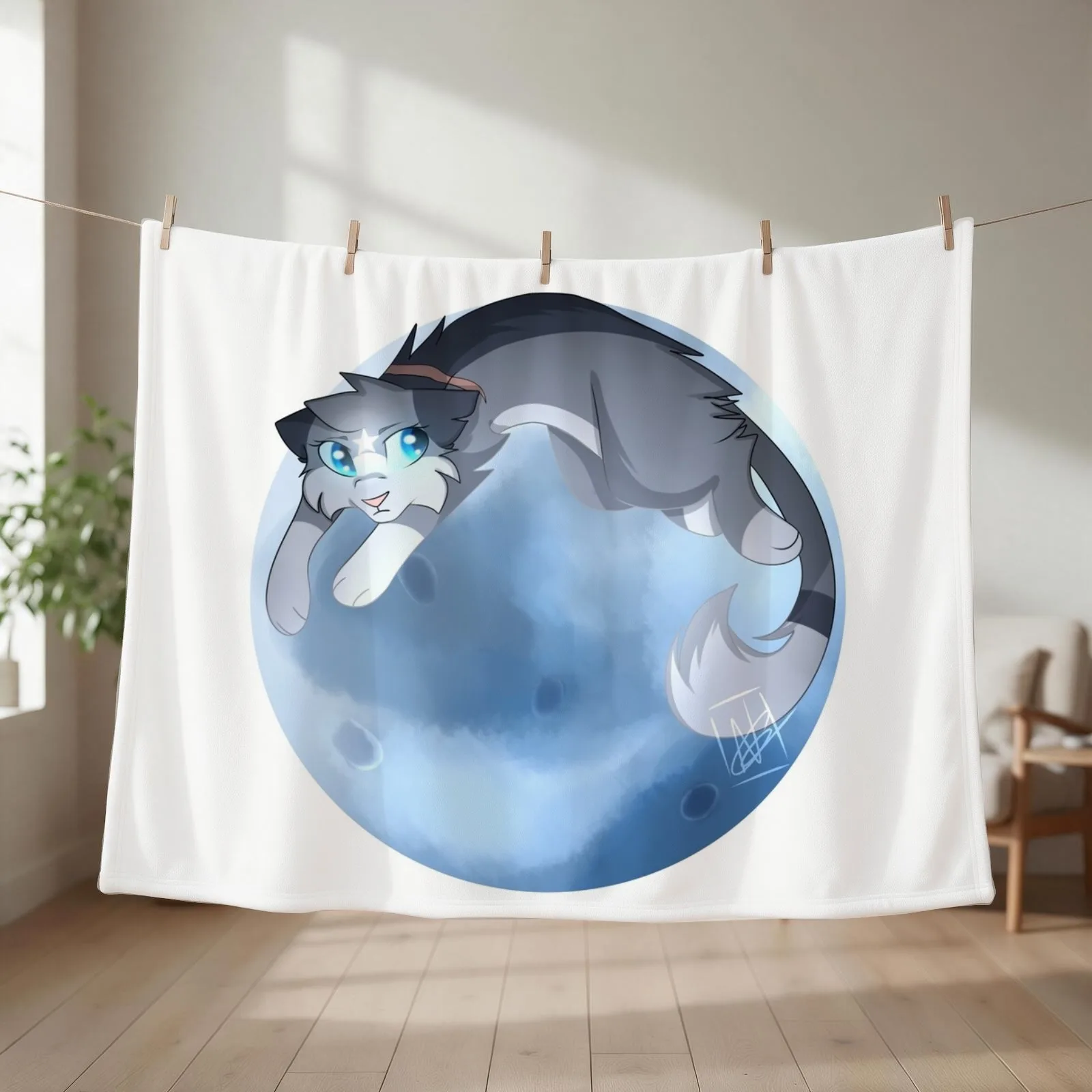 BLUESTAR Throw Blanket couch cozy soft plush fuzzy picnic outdoor blanket