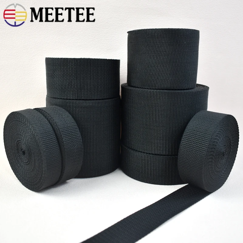 5/10Meters 20-100mm Black PP Webbing Tapes for Backpack Strap Pet Collar Belt Band DIY Bag Garment Ribbon Bias Binding Accessory