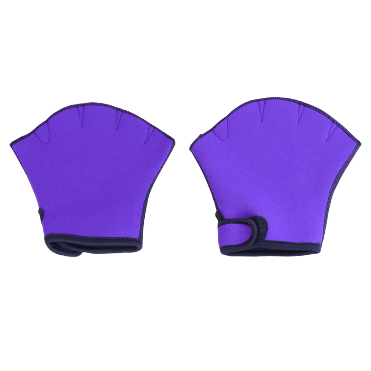 1 Pair Swimming Gloves Half Finger Gloves Webbed Aquatic Fit Traning Gloves Paddle Diving Gloves (Purple, Size S)