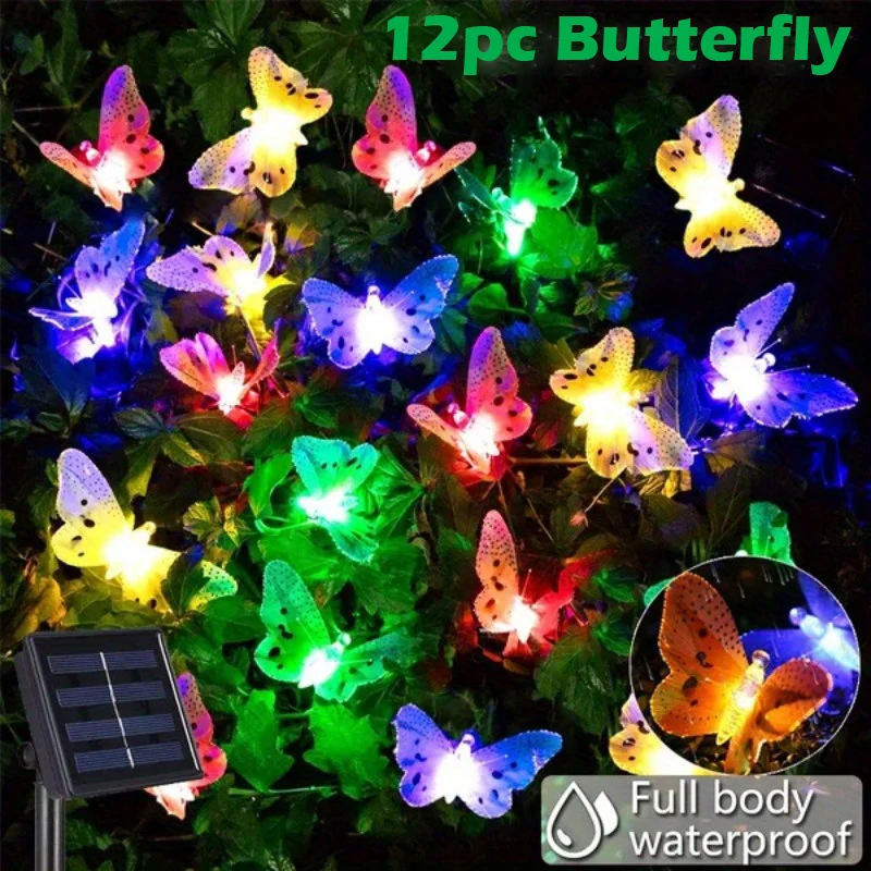 Butterfly Solar String Lights Outdoor LEDs Waterpoof LED Solar Butterfly Lights Indoor Outdoor Solar Lamp For Garden decoration