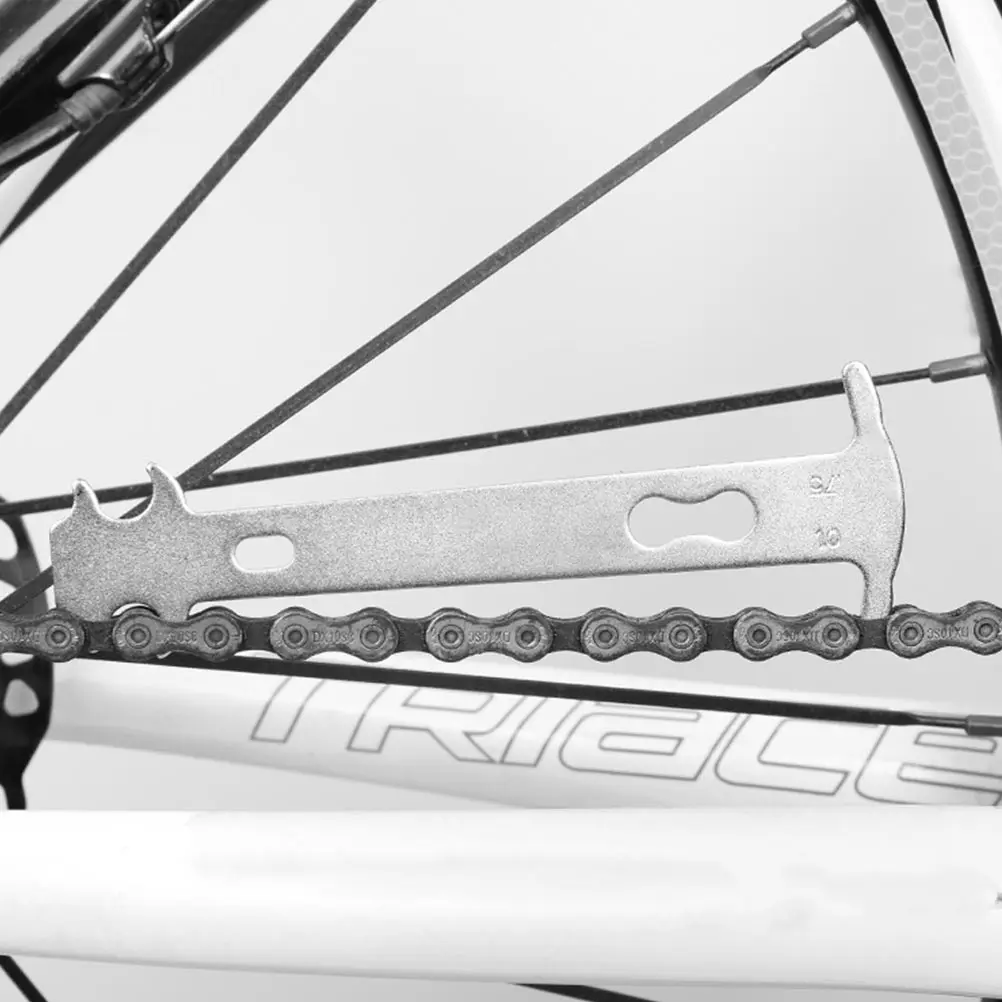 

5Pcs Chain Testing Tool Bike Chain Ruler Gauge Silver Steel Child Measuring Compatible Lightweight Durable Repair Replacement