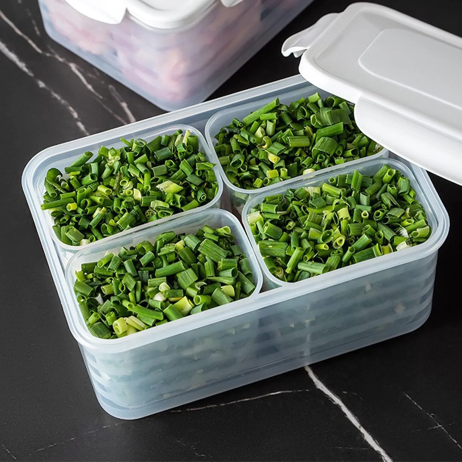 4 Pcs Food  Containers With  Airtight, Removable Divided  Food  Containers, Meal Prep Containers Reusable 4 Compartment Refriger