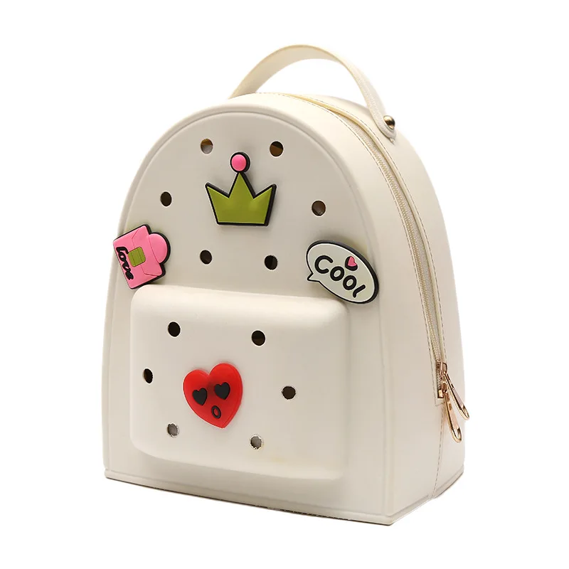 Mochila de silicona con dibujos animados Para Mujer, morral escolar de lujo, novedad