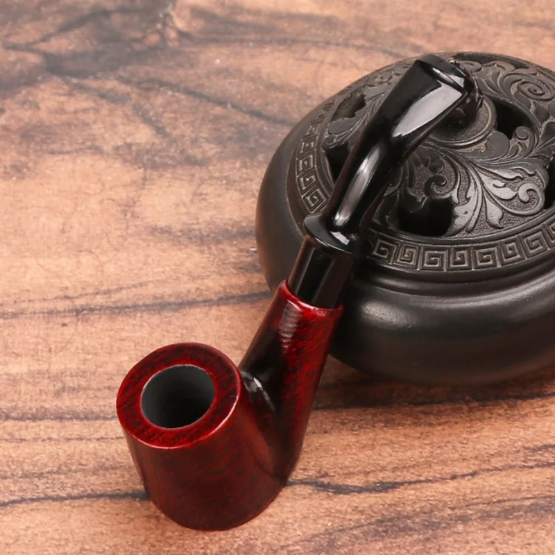 Men's Portable Business Gift Thickened Carbon Layer Filter Cigarette Nozzle Flower & Tree Resin Bite Nozzle for Smoking
