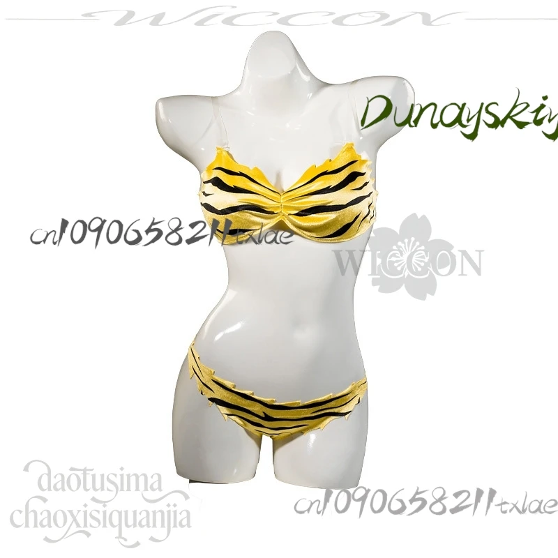 كوس مخزن لوم تأثيري Uruseii Jirai Kei الفتيات Yatsuria زي مثير النمر المشارب بيكيني شيطان القرن Kawaii هالوين