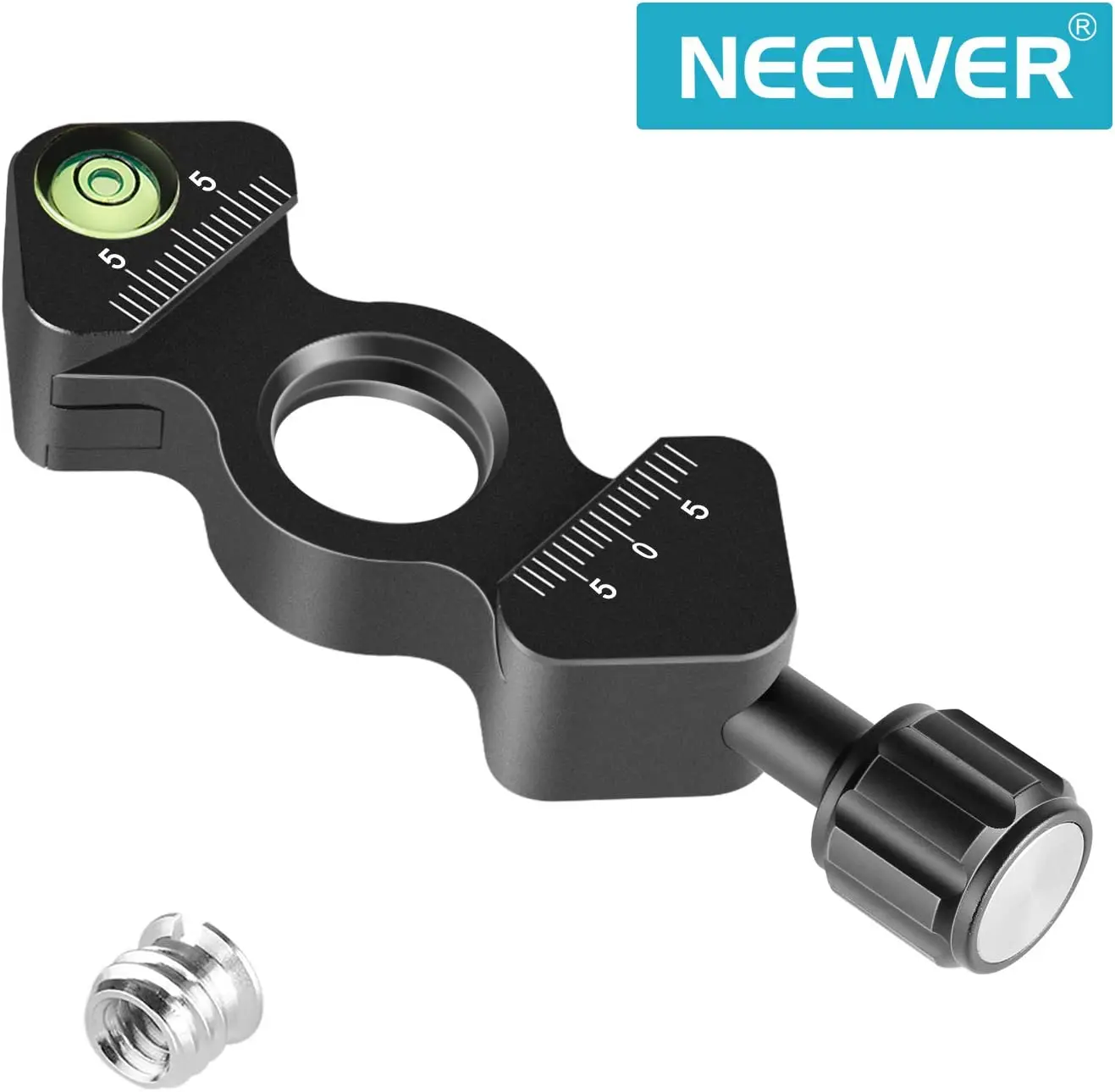 Neewer Quick Release Plate QR Clamp, Bubble Level and 3/8-inch Screw Hole and 1/4-inch Adapter Screw for Tripod Head