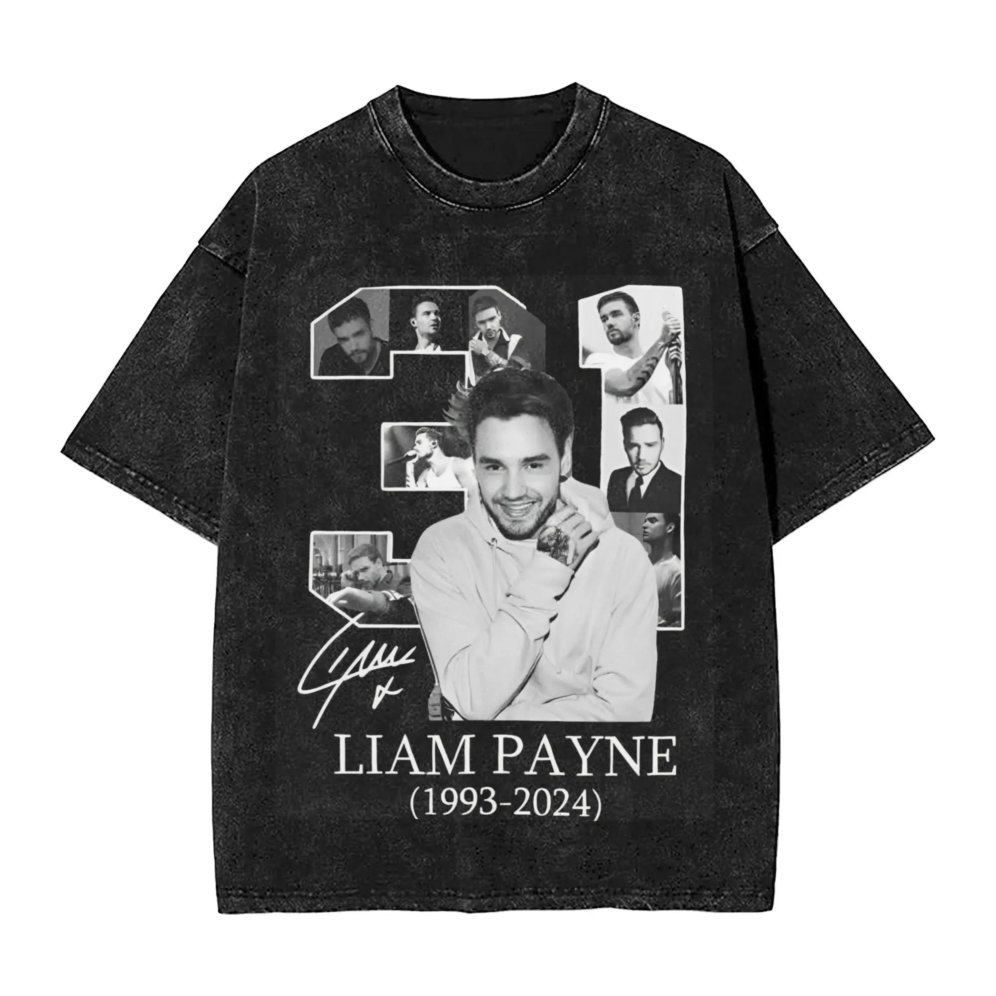 Liam payne remember 1993-2024 RIP 31 Outfit Washed T Shirts for Men Women Streetwear Hip Hop T-Shirts Printed  Tees Short Sleeve