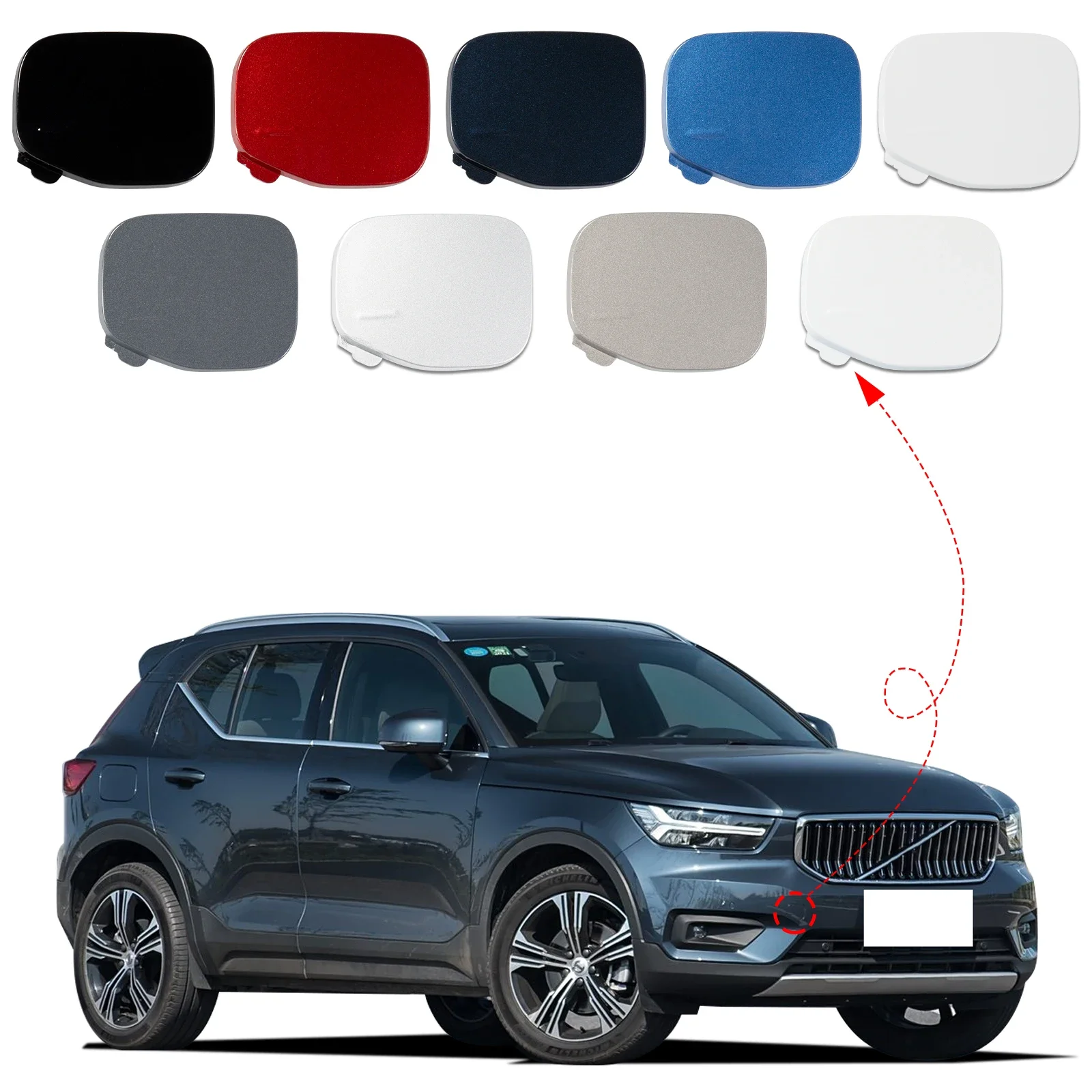 

Front Bumper Tow Hook Cover Cap Towing Eye For VOLVO XC40 Accessories 2018 2019 2020 2021 2022 39847993