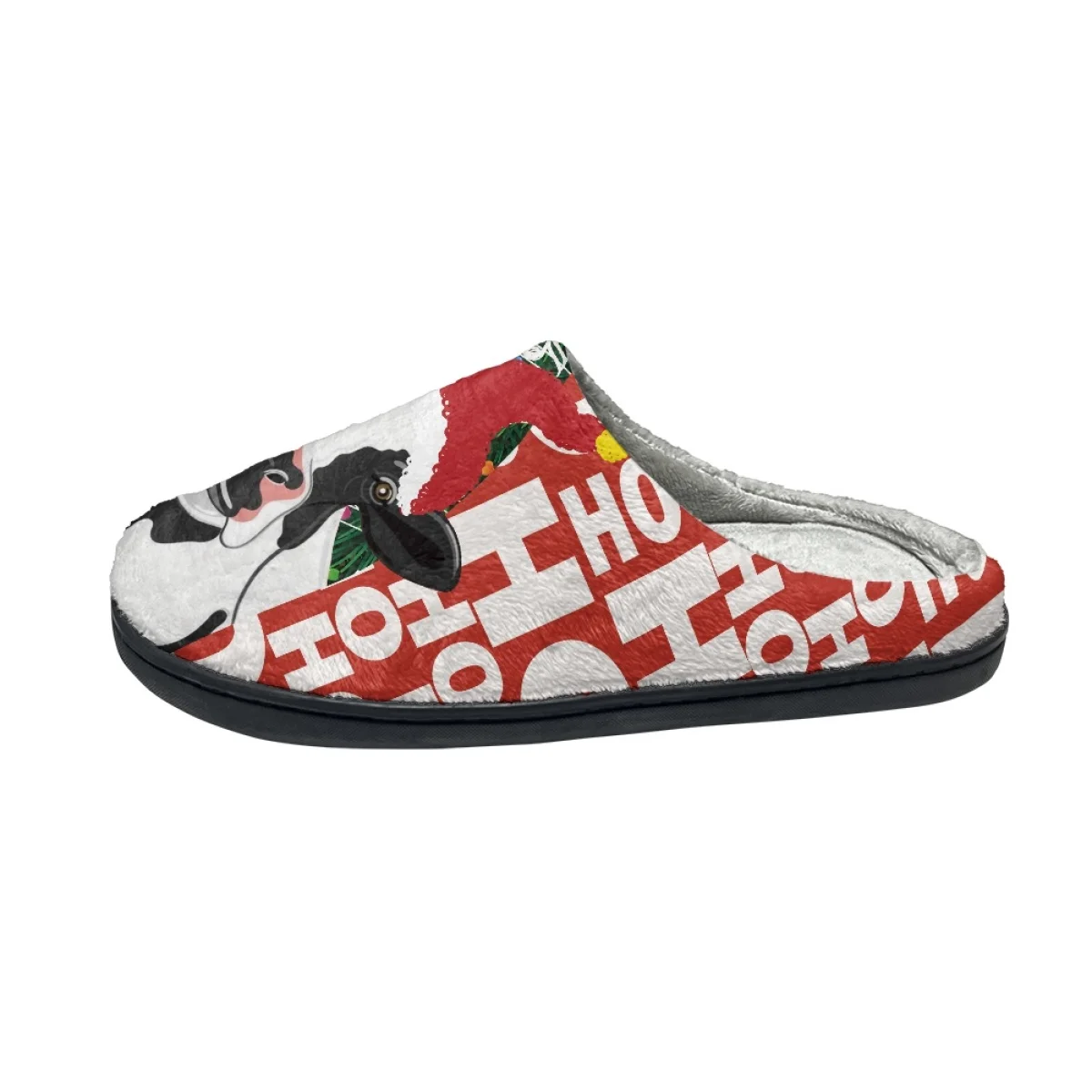 Christmas Dog Design Men Indoor Flats Slippers Winter Warm Couples Comfy Footwear Home Non-Slip Cotton Slippers Print On Demand