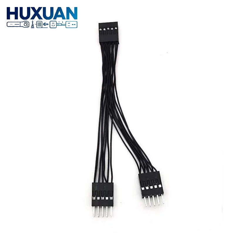 1Pcs Reset Desktop Power On/Off Dual Control Cable PC Motherboard Switch Jumper 9-pin 1 To 2 Line Splitter Switch