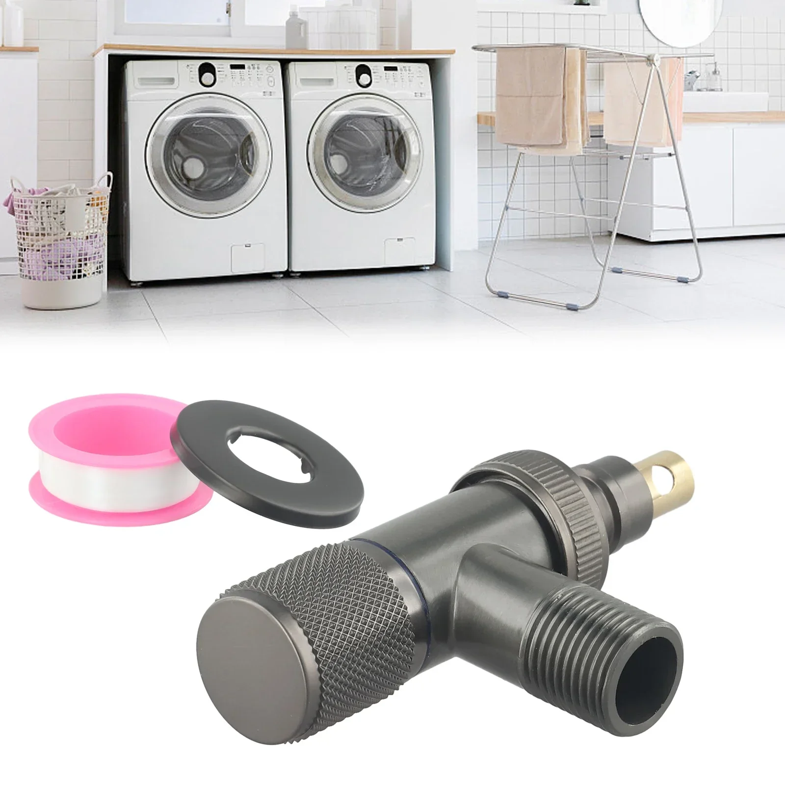 

1set Wall Hanging G1/2 Washing Machine Faucet Water Stop Quick Opening Angle Valve Wall Mounted Angle Valve For Washing Machine