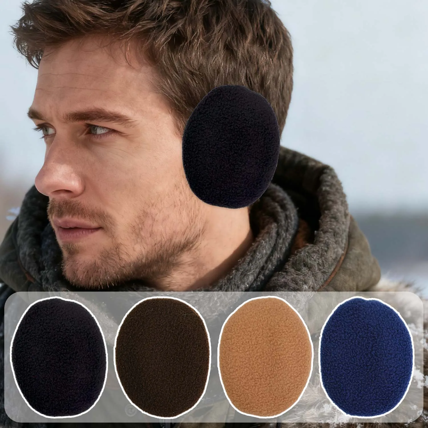 الشتاء الرجال النساء سميكة الصوف غطاء للأذن Bandless الأذن تدفئة غطاء للأذنين لينة سميكة غطاء للأذنين يندبروف سدادات حماية الأذن #3