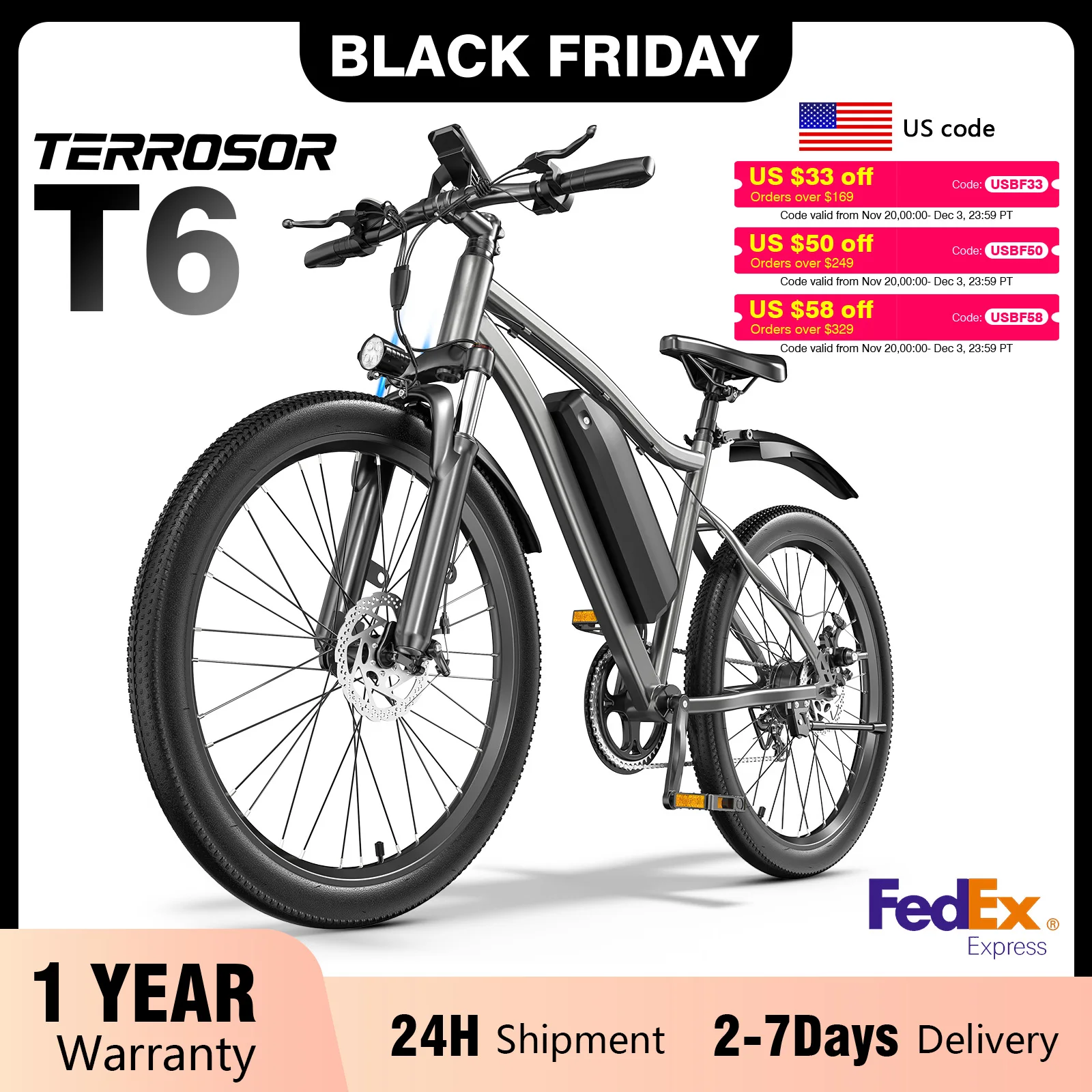 

Adult Electric Bicycle 26Linch 36V 10.4AH 19.9Mph Detachable Battery Electric Bicycle Dual Shock Absorber 7-speed Mountain Bike