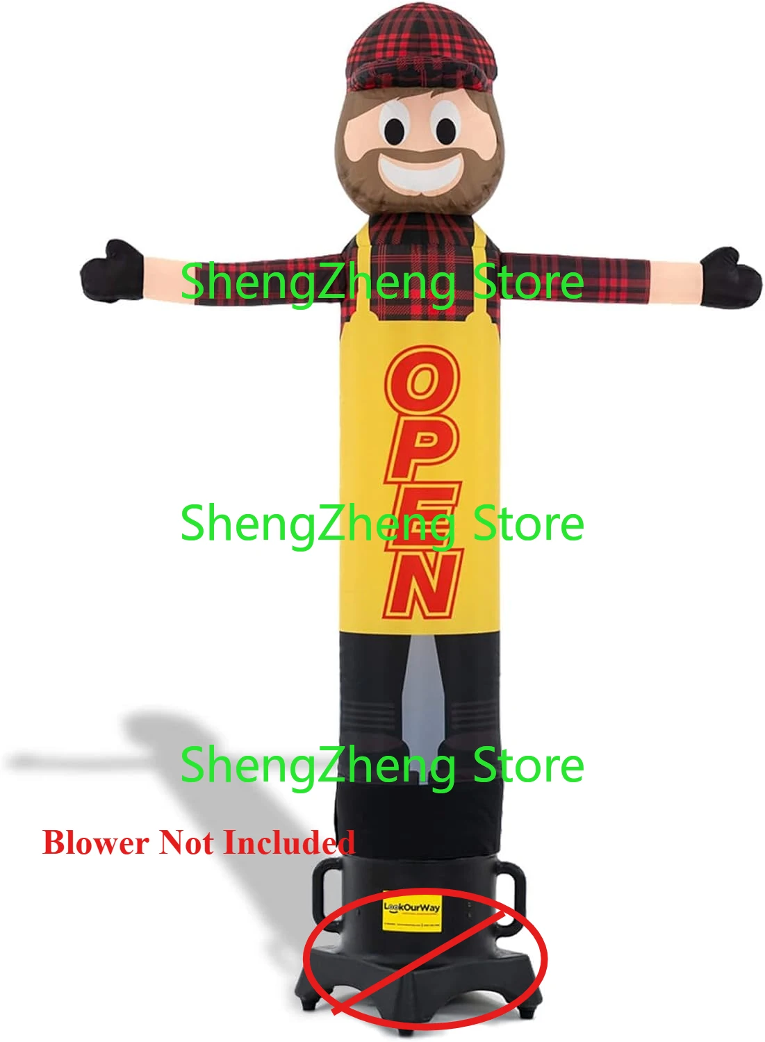 1Pcs 8ft Open Air Waver - Inflatable Advertising Tube Man Guy with Waving Arm - Outdoor Business Sign (Blower Not Included)