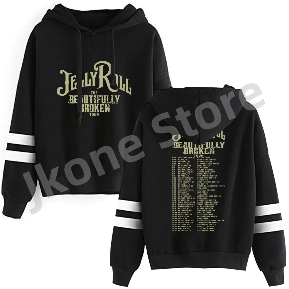 

Jelly Roll Logo Pullovers The Beautifully Broken Tour Merch Women Men Fashion Casual Hooded Sweatshirts