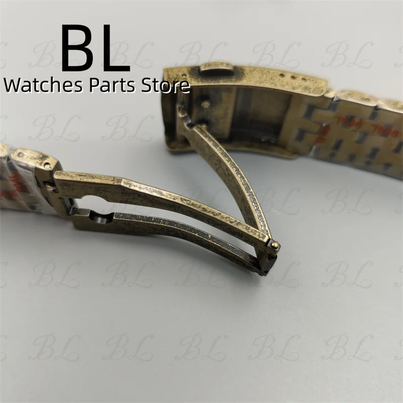 BLIGER 20mm Bronze Brushed Pilot Watch Band 904L Stainless Steel Folding Buckle Strap Fit For BLIGER 36mm 39mm Pilot Watch Cases